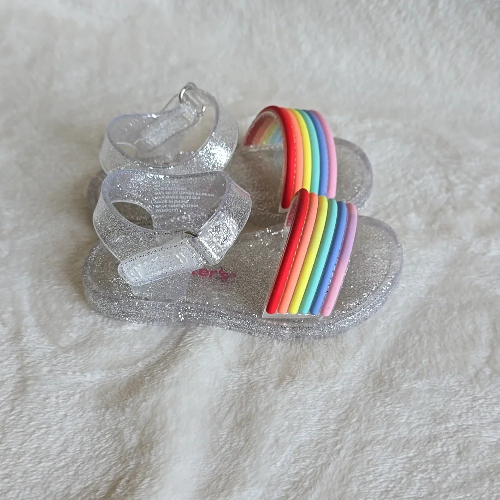 Carter’s rainbow jelly sandals size 4‎
